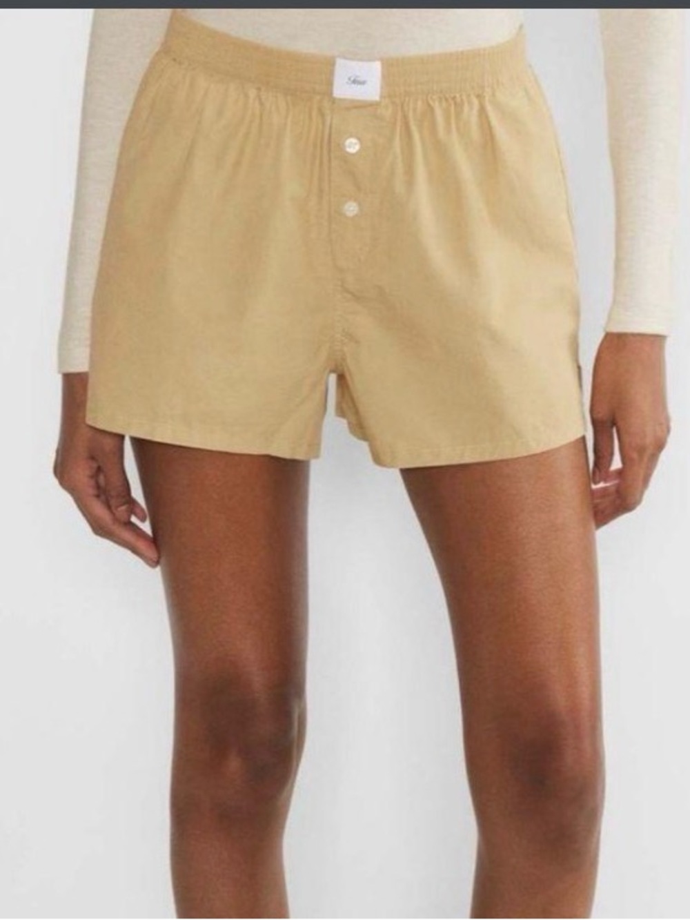 TNA by Aritzia Tan Boxer Shorts – Size Medium